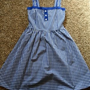 Blue gingham dress